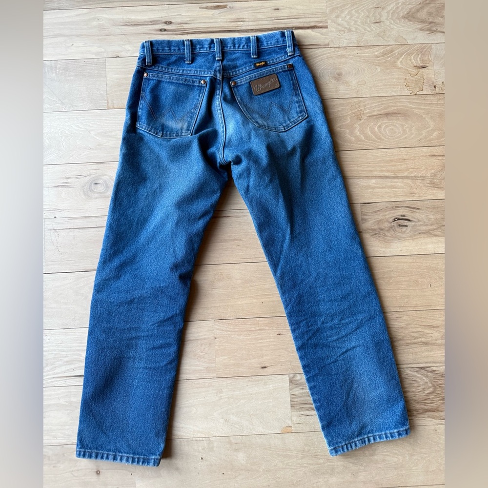 Vintage Wrangler Men's Deep Blue Straight Jeans